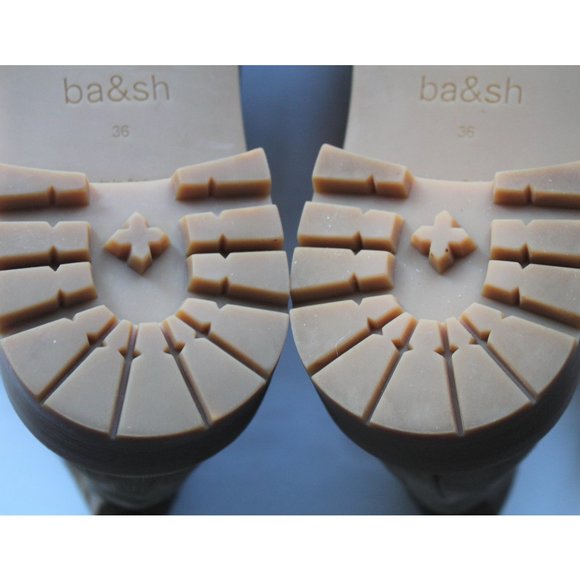 BA&SH Canastra Lace-Up Ankle Boots / Size 36 / Beige Leather Suede Combat - Picture 14 of 14